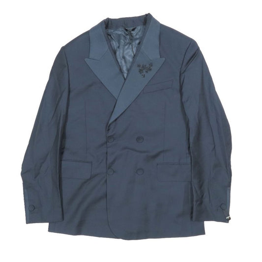 22aw Fendi Tuxedo Jacket Double Breasted Lapel Switch Tailored Flower Ff Logo