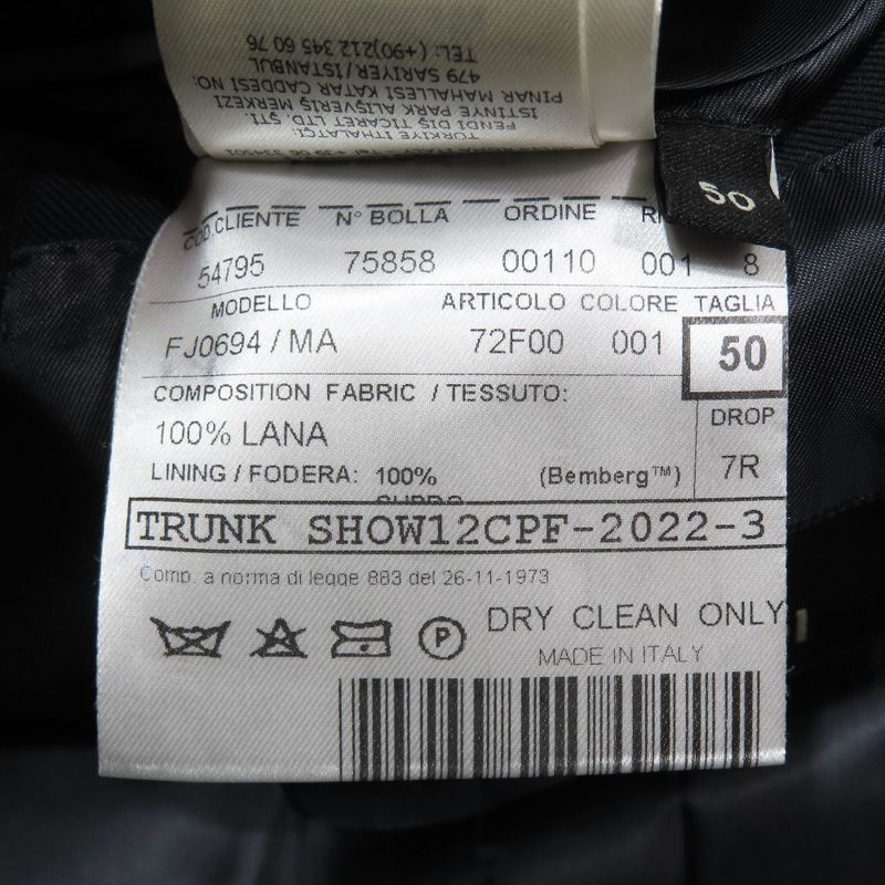 22aw Fendi Tuxedo Jacket Double Breasted Lapel Switch Tailored Flower Ff Logo