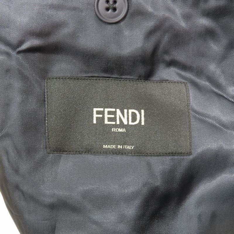 22aw Fendi Tuxedo Jacket Double Breasted Lapel Switch Tailored Flower Ff Logo