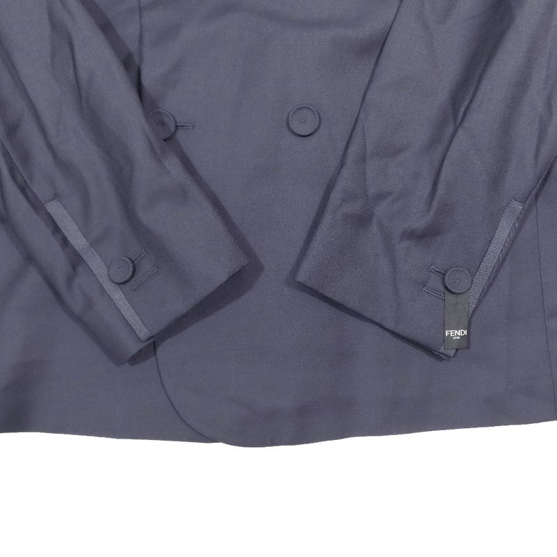 22aw Fendi Tuxedo Jacket Double Breasted Lapel Switch Tailored Flower Ff Logo