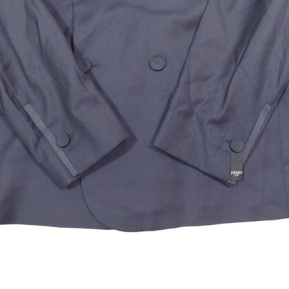 22aw Fendi Tuxedo Jacket Double Breasted Lapel Switch Tailored Flower Ff Logo