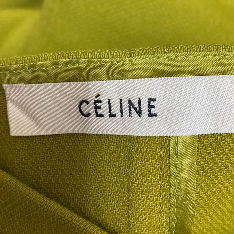 Celine Phoebe Period Belted Wrap Skirt Size 36 Mustard Yellow Ladies Preowned