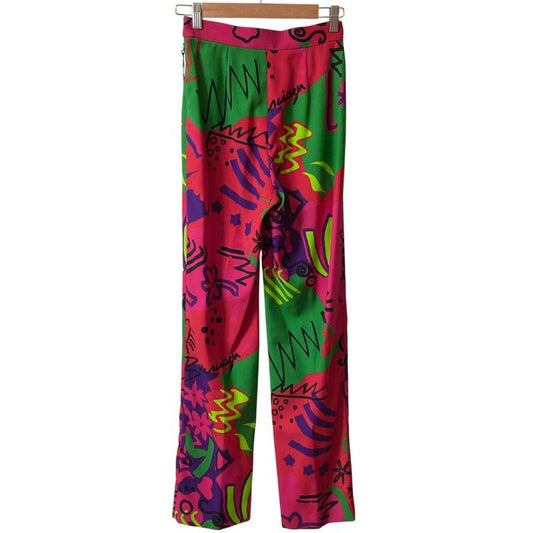 Balenciaga Graphic Print Wool Pants Size 34 Multicolor Women's Preowned Used