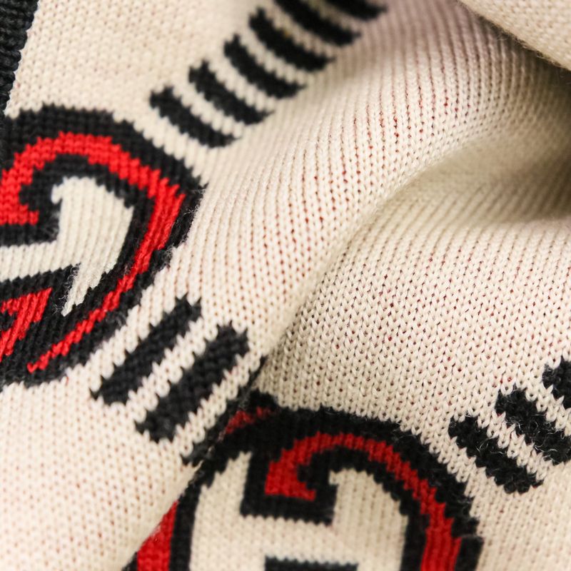 Good Gucci Interlocking GG Pattern Reversible Short Sleeve Knit Sweater 678310