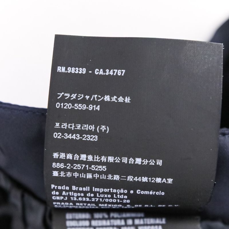 Prada Quilted Pockets Nylon Flared Skirt 21y753 Size 42 Navy Women's Preowned