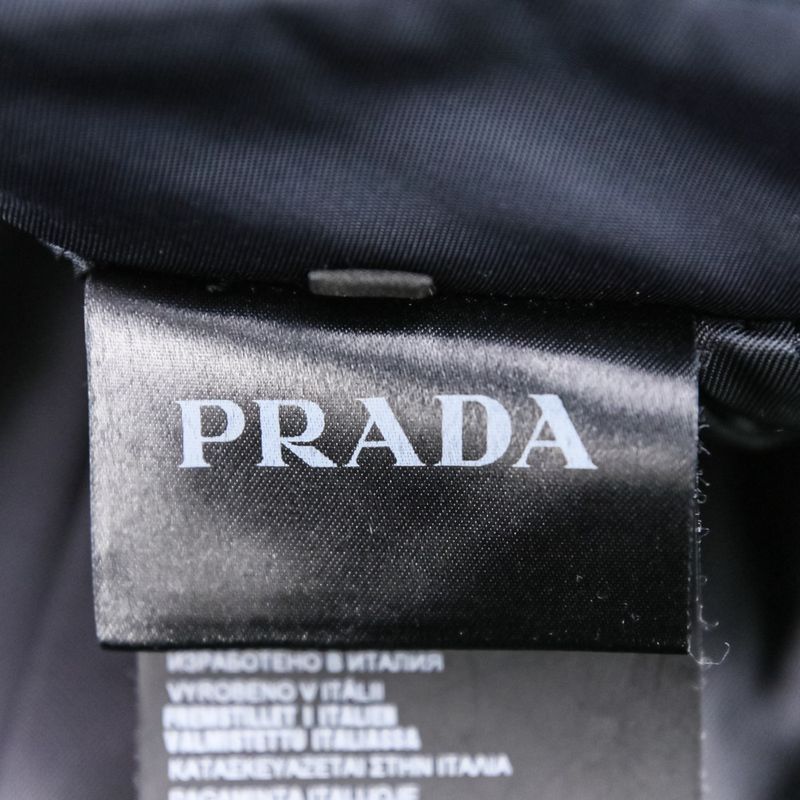 Prada Quilted Pockets Nylon Flared Skirt 21y753 Size 42 Navy Women's Preowned