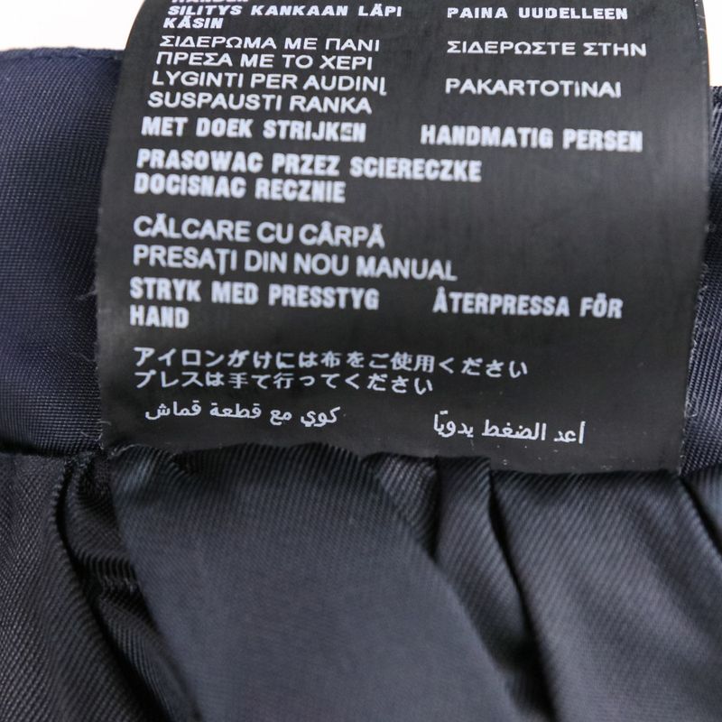 Prada Quilted Pockets Nylon Flared Skirt 21y753 Size 42 Navy Women's Preowned