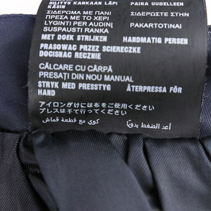 Prada Quilted Pockets Nylon Flared Skirt 21y753 Size 42 Navy Women's Preowned