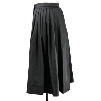 Prada Nylon Pleated Wrap Skirt Size 44 Black Women's Preowned Used