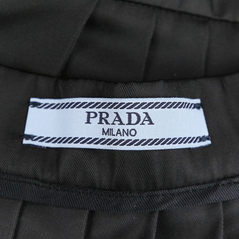 Prada Nylon Pleated Wrap Skirt Size 44 Black Women's Preowned Used