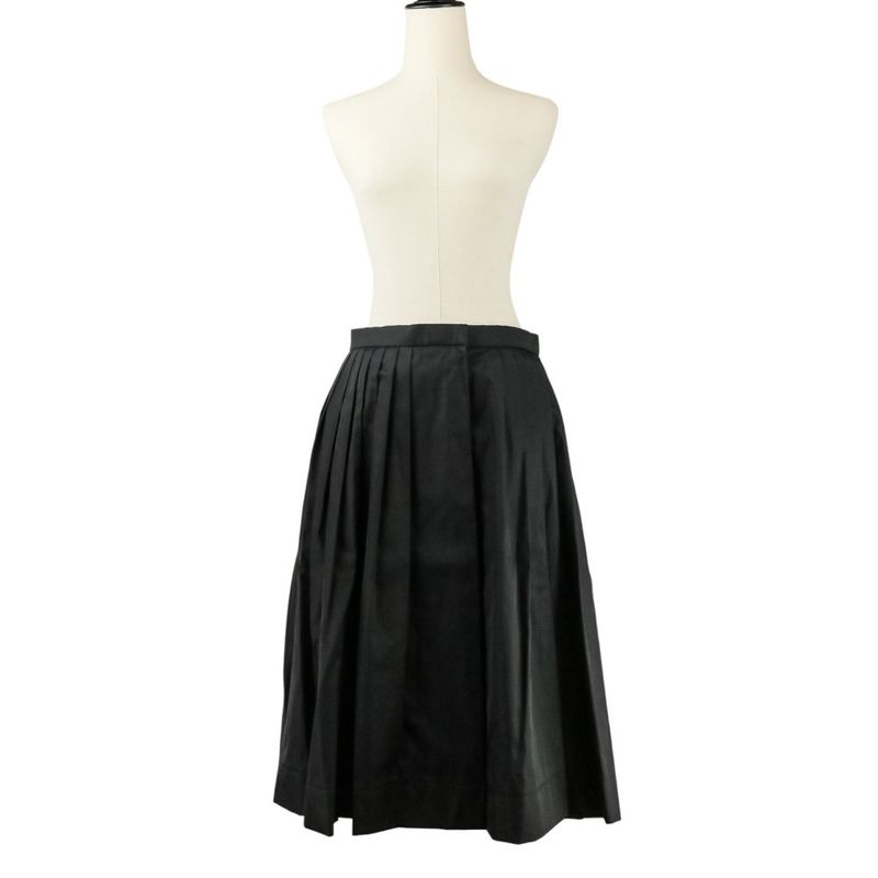 Prada Nylon Pleated Wrap Skirt Size 44 Black Women's Preowned Used