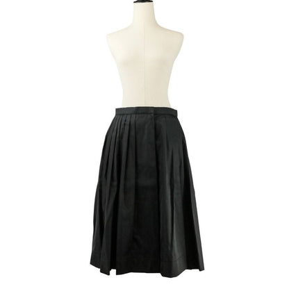 Prada Nylon Pleated Wrap Skirt Size 44 Black Women's Preowned Used