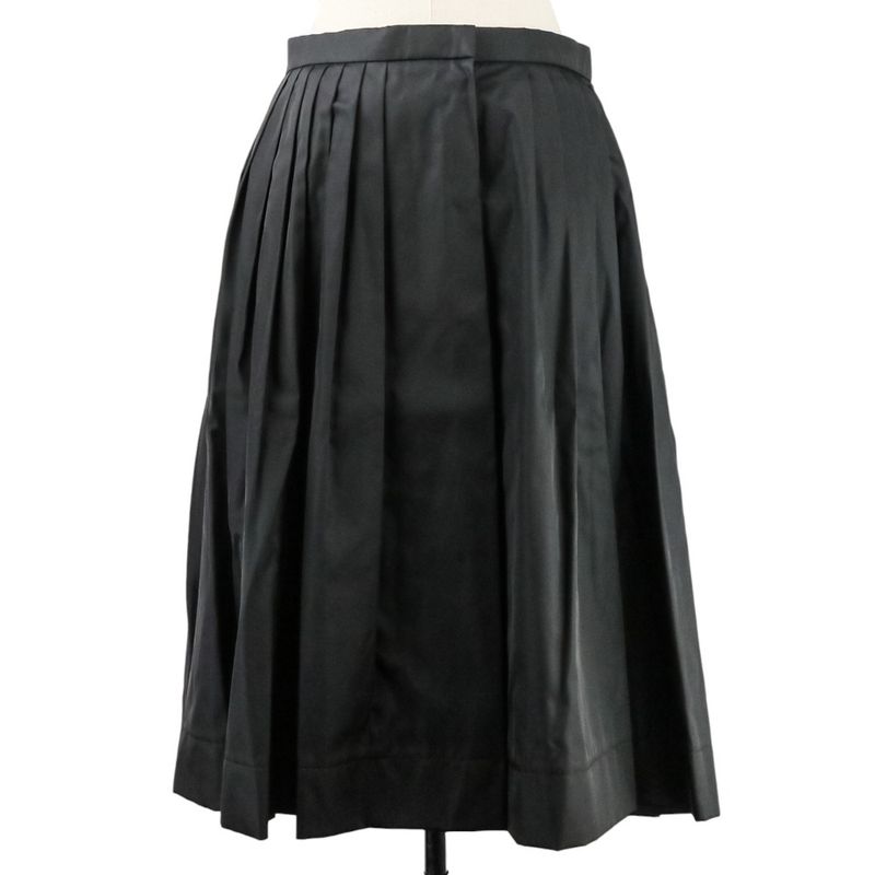 Prada Nylon Pleated Wrap Skirt Size 44 Black Women's Preowned Used