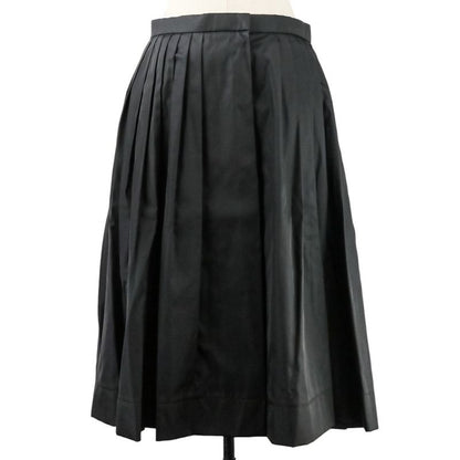 Prada Nylon Pleated Wrap Skirt Size 44 Black Women's Preowned Used
