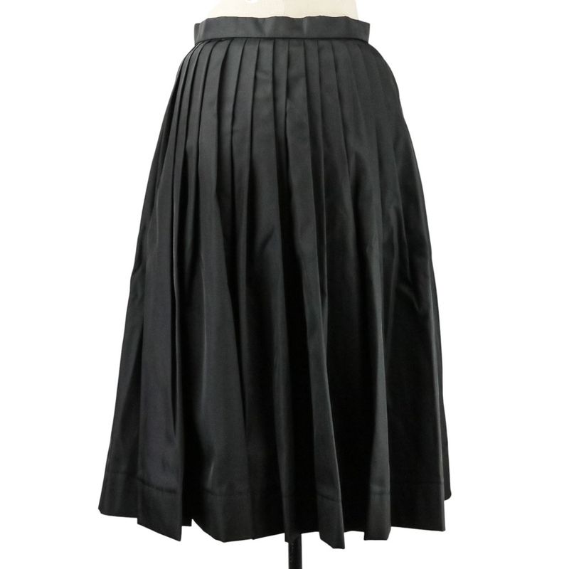 Prada Nylon Pleated Wrap Skirt Size 44 Black Women's Preowned Used