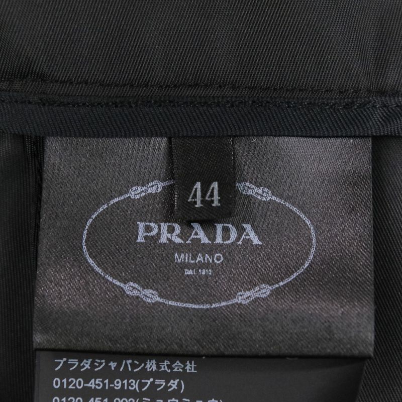 Prada Nylon Pleated Wrap Skirt Size 44 Black Women's Preowned Used