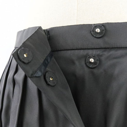 Prada Nylon Pleated Wrap Skirt Size 44 Black Women's Preowned Used
