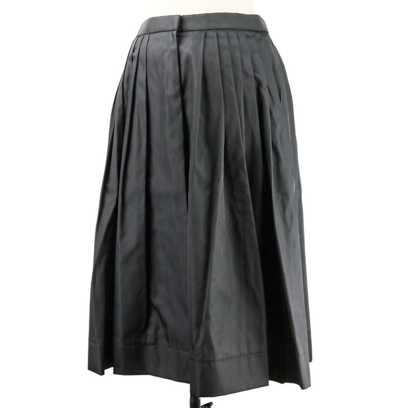 Prada Nylon Pleated Wrap Skirt Size 44 Black Women's Preowned Used