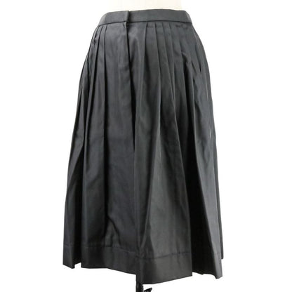 Prada Nylon Pleated Wrap Skirt Size 44 Black Women's Preowned Used
