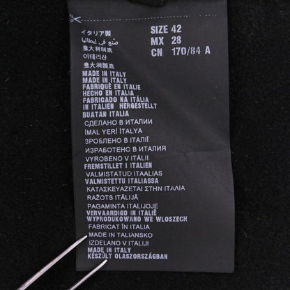 Prada Virgin Wool Angora Round Collar Rebel Jacket 42 Black Women's Preowned