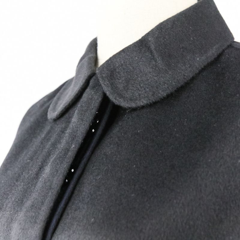 Prada Virgin Wool Angora Round Collar Rebel Jacket 42 Black Women's Preowned