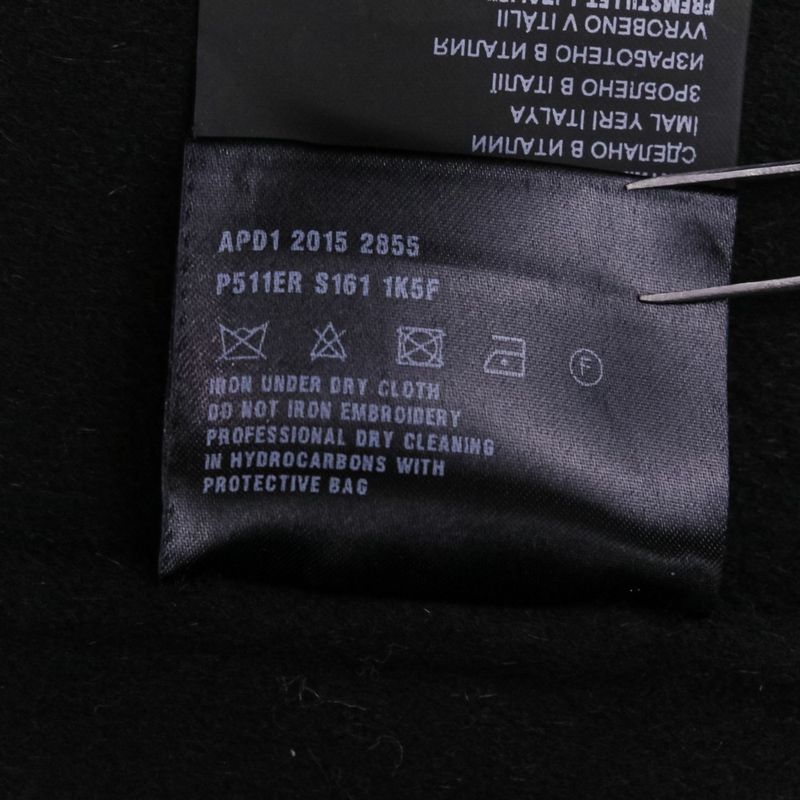 Prada Virgin Wool Angora Round Collar Rebel Jacket 42 Black Women's Preowned