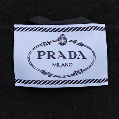 Prada Virgin Wool Angora Round Collar Rebel Jacket 42 Black Women's Preowned