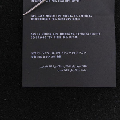 Prada Virgin Wool Angora Round Collar Rebel Jacket 42 Black Women's Preowned