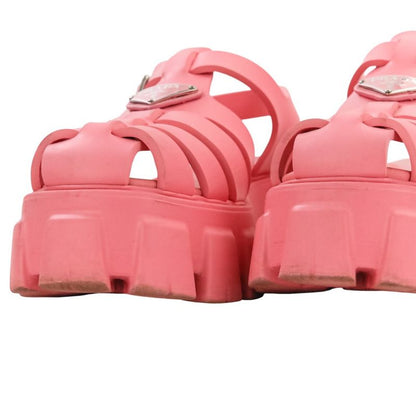 Prada Monolith Triangle Logo Plate Platform Rubber Sandals 1x853m Size 38 About