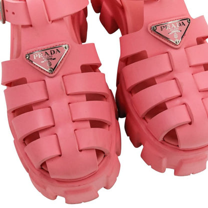 Prada Monolith Triangle Logo Plate Platform Rubber Sandals 1x853m Size 38 About