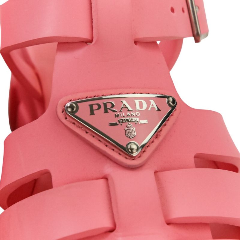 Prada Monolith Triangle Logo Plate Platform Rubber Sandals 1x853m Size 38 About