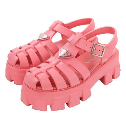 Prada Monolith Triangle Logo Plate Platform Rubber Sandals 1x853m Size 38 About