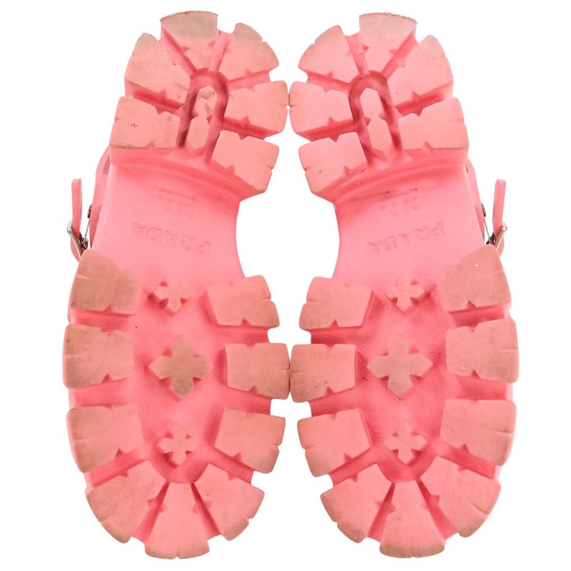 Prada Monolith Triangle Logo Plate Platform Rubber Sandals 1x853m Size 38 About