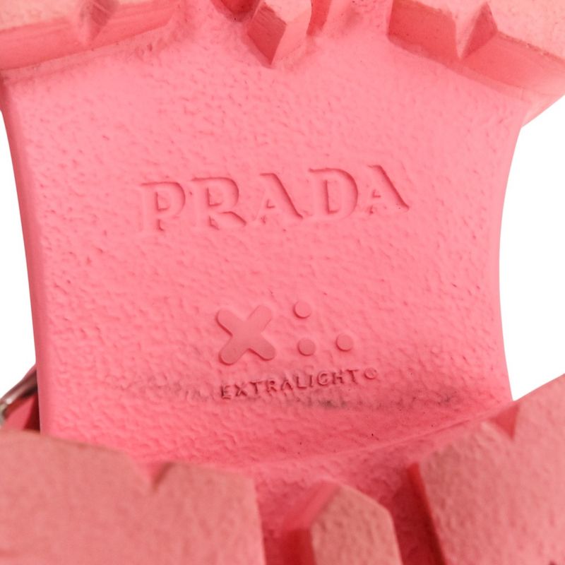Prada Monolith Triangle Logo Plate Platform Rubber Sandals 1x853m Size 38 About