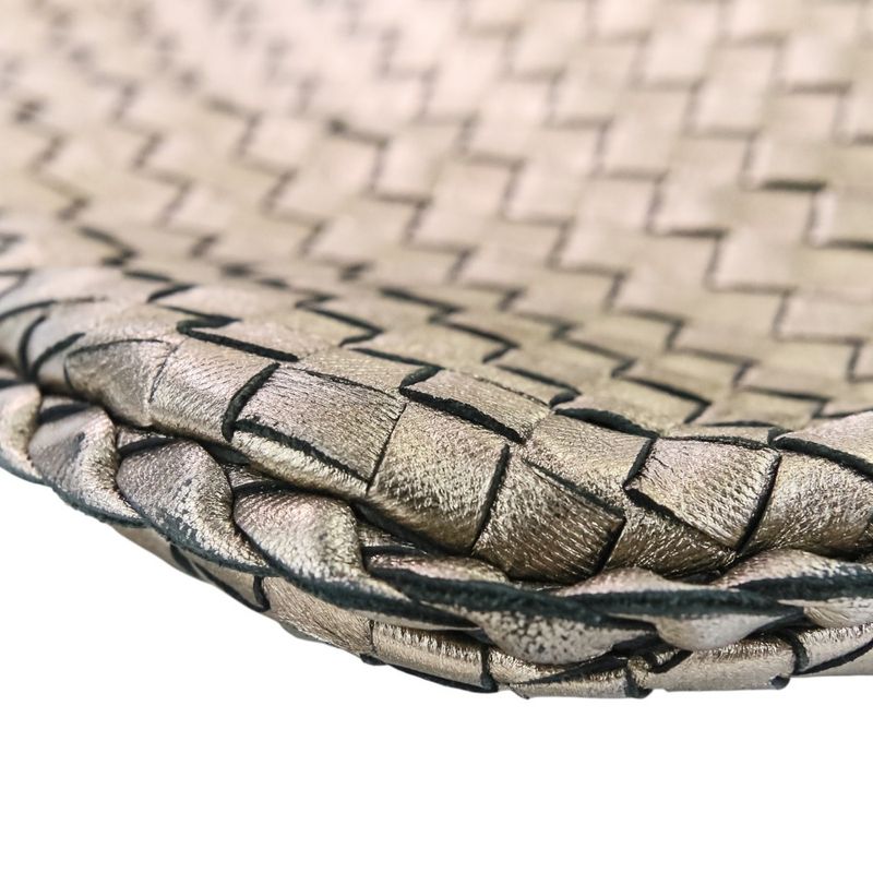 Good Bottega Veneta Intrecciato Leather Hobo One Shoulder Bag 115653 Metallic