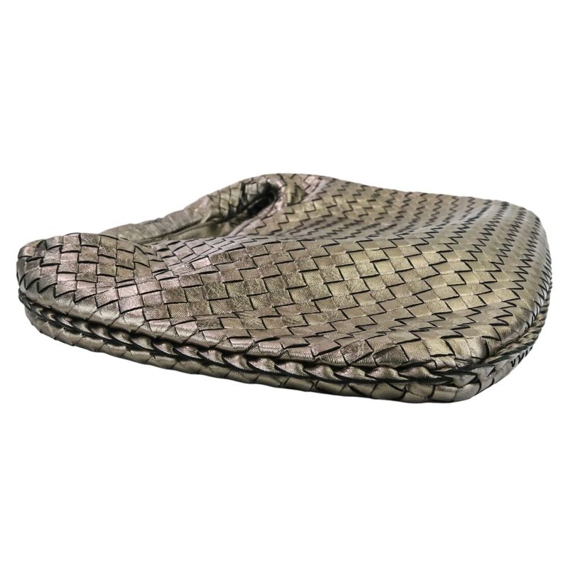 Good Bottega Veneta Intrecciato Leather Hobo One Shoulder Bag 115653 Metallic