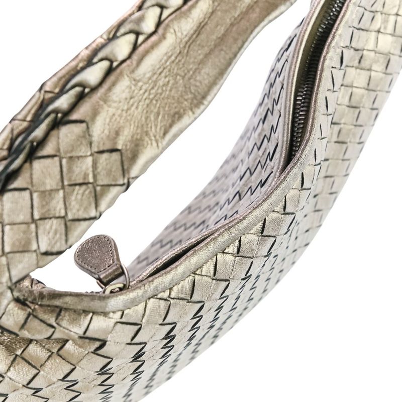 Good Bottega Veneta Intrecciato Leather Hobo One Shoulder Bag 115653 Metallic