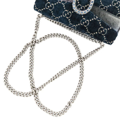 Gucci GG Velvet Dionysus Chain Shoulder Bag 499623 Navy Ladies Used