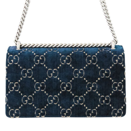Gucci GG Velvet Dionysus Chain Shoulder Bag 499623 Navy Ladies Used