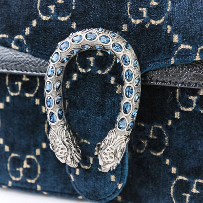 Gucci GG Velvet Dionysus Chain Shoulder Bag 499623 Navy Ladies Used