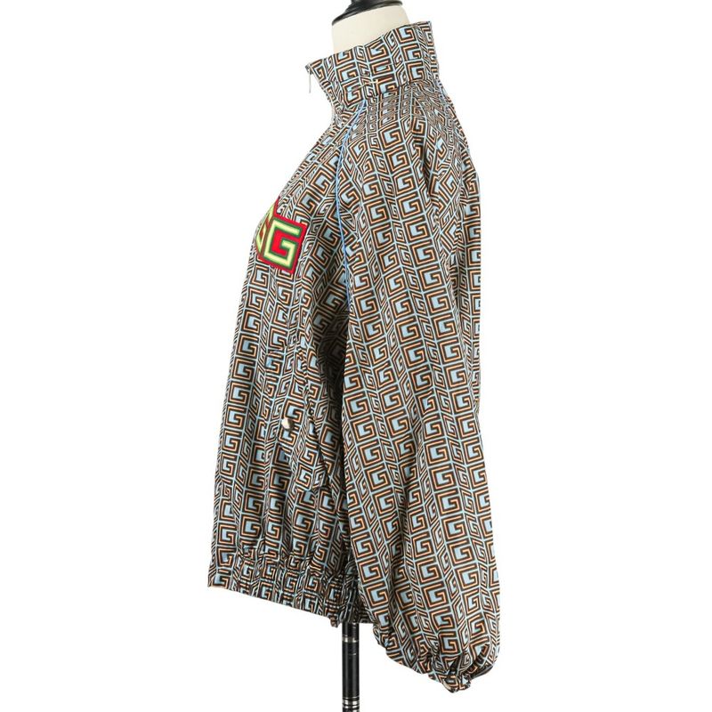 Gucci Zakco Lovelight Square G Nylon Blouson Jacket 703383 Size 40 Light Blue