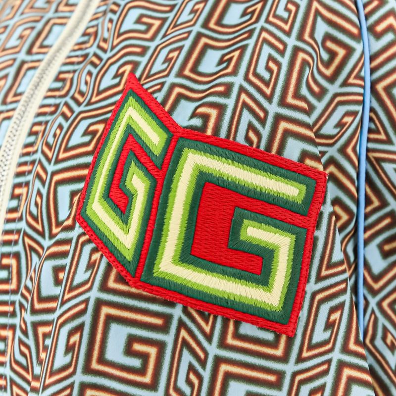 Gucci Zakco Lovelight Square G Nylon Blouson Jacket 703383 Size 40 Light Blue