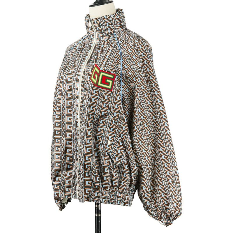 Gucci Zakco Lovelight Square G Nylon Blouson Jacket 703383 Size 40 Light Blue