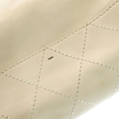 Chanel Coco Cabas Leather Shoulder Bag Handbag Chain Bag White Leather A33450