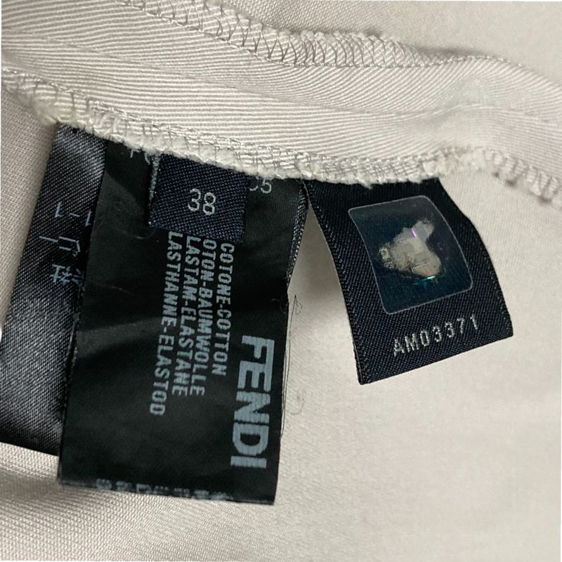 Fendi Front Button Skirt 38 Ivory Ladies Preowned Used