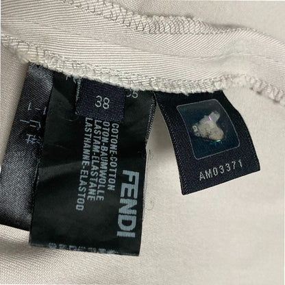 Fendi Front Button Skirt 38 Ivory Ladies Preowned Used