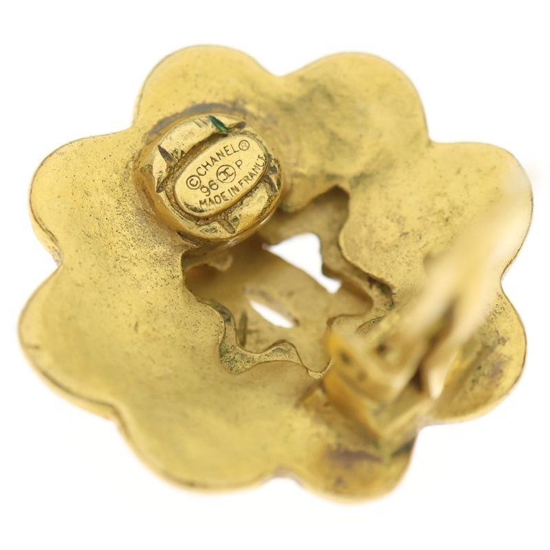 Chanel Coco Mark Design Earrings GP Gold