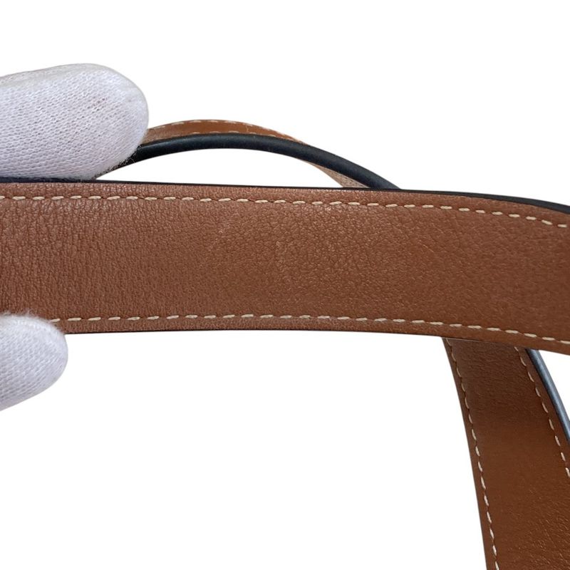 Loewe Anagram Leather Patch Handbag Basket Bag Small 327.02s93 Brown Ladies Used