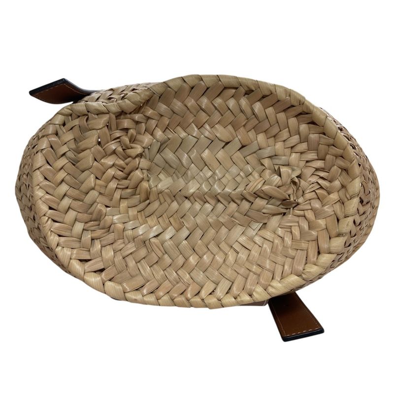 Loewe Anagram Leather Patch Handbag Basket Bag Small 327.02s93 Brown Ladies Used