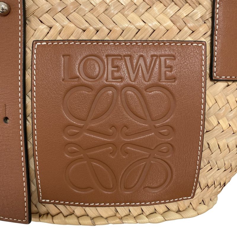 Loewe Anagram Leather Patch Handbag Basket Bag Small 327.02s93 Brown Ladies Used